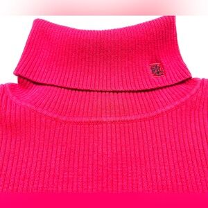 VTG Lauren Ralph Lauren Women Large Red L/S Cotton Blend Turtleneck Sweater